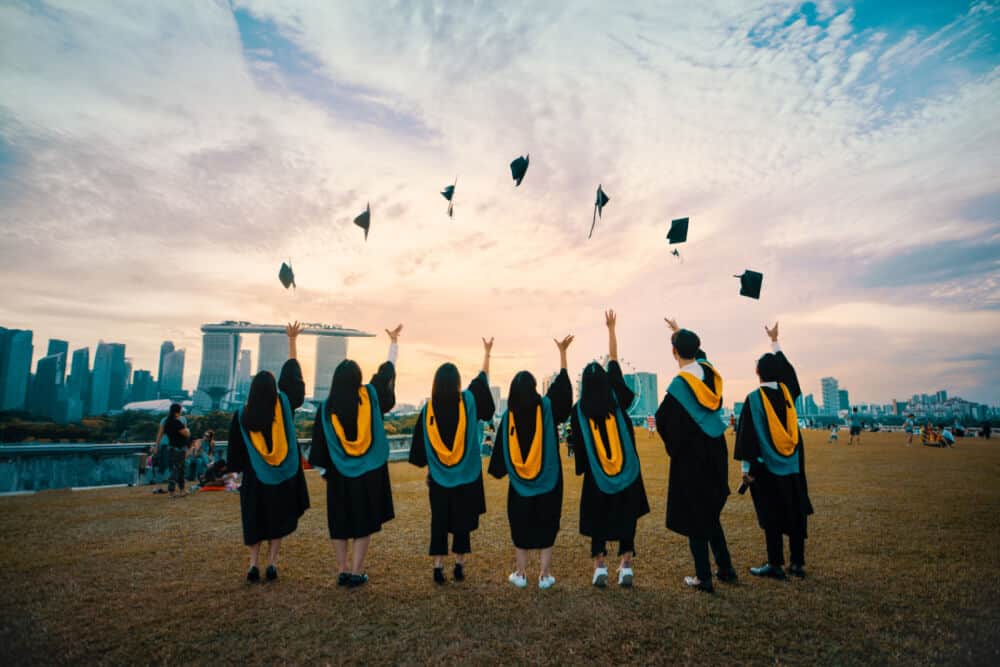 college graduates on graduation day